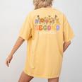 2nd Second Grade Teacher Wildflower Back To School Floral Women's Comfort Colors T-Shirt Back Print Mustard