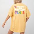4 Teachers Or Parents Tiny Human Tamer Tee T-Shirt Women's Comfort Colors T-Shirt Back Print Mustard 4 Teachers Or Parents Tiny Human Tamer Tee T-Shirt Women's Comfort Colors T-Shirt Back Print Mustard