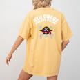 4th Grade Pirate Crew Halloween Costume Cool Teacher Student Women's Comfort Colors T-Shirt Back Print Mustard