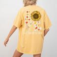 4th Grade Teacher Love Autumn Fall Sunflower Appreciation Women's Comfort Colors T-Shirt Back Print Mustard