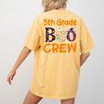 5th Grade Boo Crew Teacher Fifth Grade Halloween Women's Comfort Colors T-Shirt Back Print Mustard