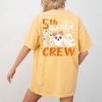 5th Grade Boo Crew Teachers Students Ghost Halloween Women's Comfort Colors T-Shirt Back Print Mustard