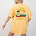 67 Meme Six Seven Bruh Retro Dabbing Teacher School Women's Comfort Colors T-Shirt Back Print Mustard