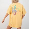 67 Music Meme Slang Six Seven Music Teacher Musician Women's Comfort Colors T-Shirt Back Print Mustard