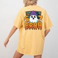67 Teacher Ghost Six Seven Meme Math Equation Bruh Halloween Women's Comfort Colors T-Shirt Back Print Mustard