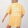 7th Grade Teacher Definition Back To School First Day Women's Comfort Colors T-Shirt Back Print Mustard