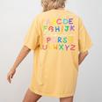 ABC Elemeno Kindergarten Teacher Boy Girl Kid Back To School Women's Comfort Colors T-Shirt Back Print Mustard ABC Elemeno Kindergarten Teacher Boy Girl Kid Back To School Women's Comfort Colors T-Shirt Back Print Mustard