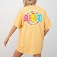 ABCD Kindergarten Rocks Back To School Teachers Students Women's Comfort Colors T-Shirt Back Print Mustard ABCD Kindergarten Rocks Back To School Teachers Students Women's Comfort Colors T-Shirt Back Print Mustard