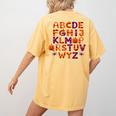 ABCs Learning Kindergarten Teacher Halloween Alphabet Women's Comfort Colors T-Shirt Back Print Mustard ABCs Learning Kindergarten Teacher Halloween Alphabet Women's Comfort Colors T-Shirt Back Print Mustard