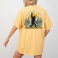 Adventure Awaits Bigfoot Teacher Kindergarten Back To School Women's Comfort Colors T-Shirt Back Print Mustard Adventure Awaits Bigfoot Teacher Kindergarten Back To School Women's Comfort Colors T-Shirt Back Print Mustard