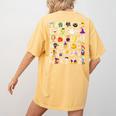 Alphabet ABCs Halloween Characters Kindergarten Teacher Kids Women's Comfort Colors T-Shirt Back Print Mustard Alphabet ABCs Halloween Characters Kindergarten Teacher Kids Women's Comfort Colors T-Shirt Back Print Mustard
