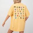 Alphabet Animals Back To School Pre-K Kindergarten Teacher Women's Comfort Colors T-Shirt Back Print Mustard