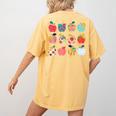 Art Apples Back To School For Teacher Student Women's Comfort Colors T-Shirt Back Print Mustard Art Apples Back To School For Teacher Student Women's Comfort Colors T-Shirt Back Print Mustard