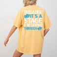 Theater Teacher Drama Teacher Theater Nerd Actor Men Women Kids Women's Comfort Colors T-Shirt Back Print Mustard