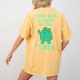 Autism Awareness Neurodiversity Teacher Frog I May Have A Touch Of The Tism Neurodivergent Small Women's Comfort Colors T-Shirt Back Print Mustard