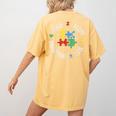 Autism Awareness Teacher Shirt Teach Accept Understand Love Women's Comfort Colors T-Shirt Back Print Mustard