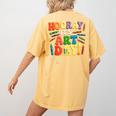 Back To School Hooray It's Art Day Art Teacher Artist Women's Comfort Colors T-Shirt Back Print Mustard