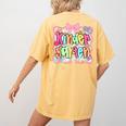Back To School Kindergarten Preppy Teacher Girl Women's Comfort Colors T-Shirt Back Print Mustard