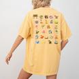 Back To School Kindergarten Teacher ABCs Animals Alphabet Women's Comfort Colors T-Shirt Back Print Mustard