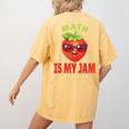 Back To School Math Is My Jam Math Teacher Women's Comfort Colors T-Shirt Back Print Mustard