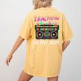 Back To School Retro Teaching Is My Jam 80s Teacher Boombox Women's Comfort Colors T-Shirt Back Print Mustard Back To School Retro Teaching Is My Jam 80s Teacher Boombox Women's Comfort Colors T-Shirt Back Print Mustard