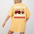 Back To School Teacher Farming Tractor Farmer Kids 100th Day Women's Comfort Colors T-Shirt Back Print Mustard Back To School Teacher Farming Tractor Farmer Kids 100th Day Women's Comfort Colors T-Shirt Back Print Mustard