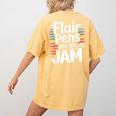 Back To School Teacher Flair Pens Are My Jam Women's Comfort Colors T-Shirt Back Print Mustard