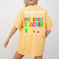Battery Life Of a Preschool School Teacher School Week Women's Comfort Colors T-Shirt Back Print Mustard Battery Life Of a Preschool School Teacher School Week Women's Comfort Colors T-Shirt Back Print Mustard