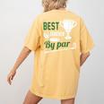 Best Teacher By Par Golf Golfer Women's Comfort Colors T-Shirt Back Print Mustard
