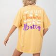 The Best Teachers Are A Bit Batty Teacher Bat Halloween Women's Comfort Colors T-Shirt Back Print Mustard The Best Teachers Are A Bit Batty Teacher Bat Halloween Women's Comfort Colors T-Shirt Back Print Mustard