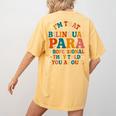 Bilingual Paraeducator Paraprofessional Parapro Teachers Women's Comfort Colors T-Shirt Back Print Mustard Bilingual Paraeducator Paraprofessional Parapro Teachers Women's Comfort Colors T-Shirt Back Print Mustard