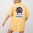 Bleached Teacher Para Life Paraprofessional Cute Messy Bun For Men Women Girls Kids Women's Comfort Colors T-Shirt Back Print Mustard
