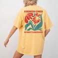 Boho Flower ESL Teacher Kindness Comes In Many Languages Women's Comfort Colors T-Shirt Back Print Mustard