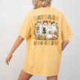 Boo Crew Daycare Teacher Matching Halloween Costume Ghost Women's Comfort Colors T-Shirt Back Print Mustard Boo Crew Daycare Teacher Matching Halloween Costume Ghost Women's Comfort Colors T-Shirt Back Print Mustard