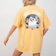 Boo Jour Ghost Halloween French Teacher Cute Coffe Croissant Women's Comfort Colors T-Shirt Back Print Mustard Boo Jour Ghost Halloween French Teacher Cute Coffe Croissant Women's Comfort Colors T-Shirt Back Print Mustard