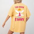 The Book Fairy Reading Teacher Librarian T-Shirt Women's Comfort Colors T-Shirt Back Print Mustard The Book Fairy Reading Teacher Librarian T-Shirt Women's Comfort Colors T-Shirt Back Print Mustard