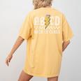 Boys Girls Teachers Rock Back To School ABCD Back In Class Women's Comfort Colors T-Shirt Back Print Mustard