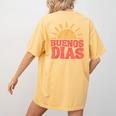Buenos Dias Spanish Teacher Appreciation Back To School Women's Comfort Colors T-Shirt Back Print Mustard Buenos Dias Spanish Teacher Appreciation Back To School Women's Comfort Colors T-Shirt Back Print Mustard
