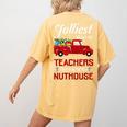 Bunch Of Teachers This Side Of The Nuthouse Xmas Women's Comfort Colors T-Shirt Back Print Mustard Bunch Of Teachers This Side Of The Nuthouse Xmas Women's Comfort Colors T-Shirt Back Print Mustard