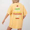 All Is Calm Said No 1st Grade Teacher Ever Christmas Teacher Women's Comfort Colors T-Shirt Back Print Mustard