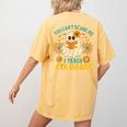 You Can't Scare Me I Teach 4th Grade Halloween Teacher Ghost Women's Comfort Colors T-Shirt Back Print Mustard