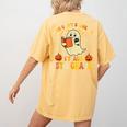 You Can't Scare Me I Teach 5th Grade Teacher Halloween Ghost Women's Comfort Colors T-Shirt Back Print Mustard