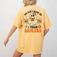 You Can't Scare Me I Teach Daycare Teacher Halloween Ghost Women's Comfort Colors T-Shirt Back Print Mustard