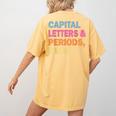 Capital Letters And Periods Bruh Teacher Bruh Teache Women's Comfort Colors T-Shirt Back Print Mustard