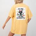 Cat It's Fine I'm Fine Everything Is Fine Teacher Life Women's Comfort Colors T-Shirt Back Print Mustard Cat It's Fine I'm Fine Everything Is Fine Teacher Life Women's Comfort Colors T-Shirt Back Print Mustard