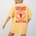 Chicago Teachers Matter Support Union Education Red For Ed Women's Comfort Colors T-Shirt Back Print Mustard