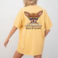 Chihuahua 100 Days Of School Rainbow Glasses Teacher Women's Comfort Colors T-Shirt Back Print Mustard