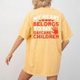 Childcare My Heart Belongs To Children Daycare Teacher Men Women Women's Comfort Colors T-Shirt Back Print Mustard
