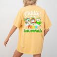 Chillin With My Pre-K Snowmies Christmas Teacher Xmas Women's Comfort Colors T-Shirt Back Print Mustard