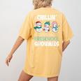 Chillin' With My Preschool Snowmies Teacher Christmas Men Women Kids Women's Comfort Colors T-Shirt Back Print Mustard Chillin' With My Preschool Snowmies Teacher Christmas Men Women Kids Women's Comfort Colors T-Shirt Back Print Mustard